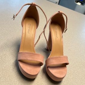 Pink Lily Dusty Pink Suede Heels